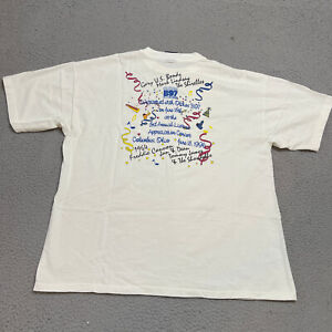Vintage 1996 Jones & Mitchell Shirt Mens 2XL White Made in USA Crew Neck
