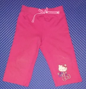 HELLO KITTY cropped lounge pants for girls, cotton blend, pink, elastic waist - Picture 1 of 1