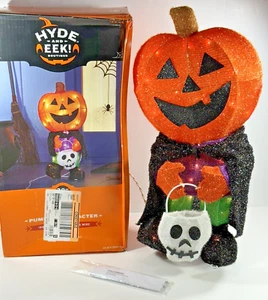 Hyde And EEK! Lit Pumpkin Character Trick-or-Treater Novelty Sculpture Light 20" - Picture 1 of 16
