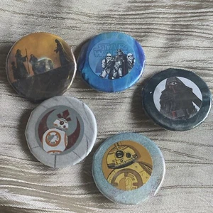 Pin back Button OOAK Star Wars, 1-1/4”, 5 Button Assortment, Lot # 10 - Picture 1 of 8