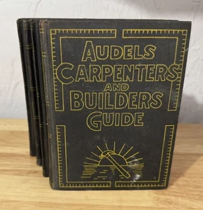Antique Audels Carpenters and Builders Guide Set Volumes 1 2 3 4 - Foto 1 di 4