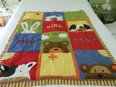 L-24 COLORIDO COCALO 3-D BEBÉ ANIMAL DE GRANJA EDREDÓN VACA, PERRO, CERDO Y MÁS Foto 1 de 4