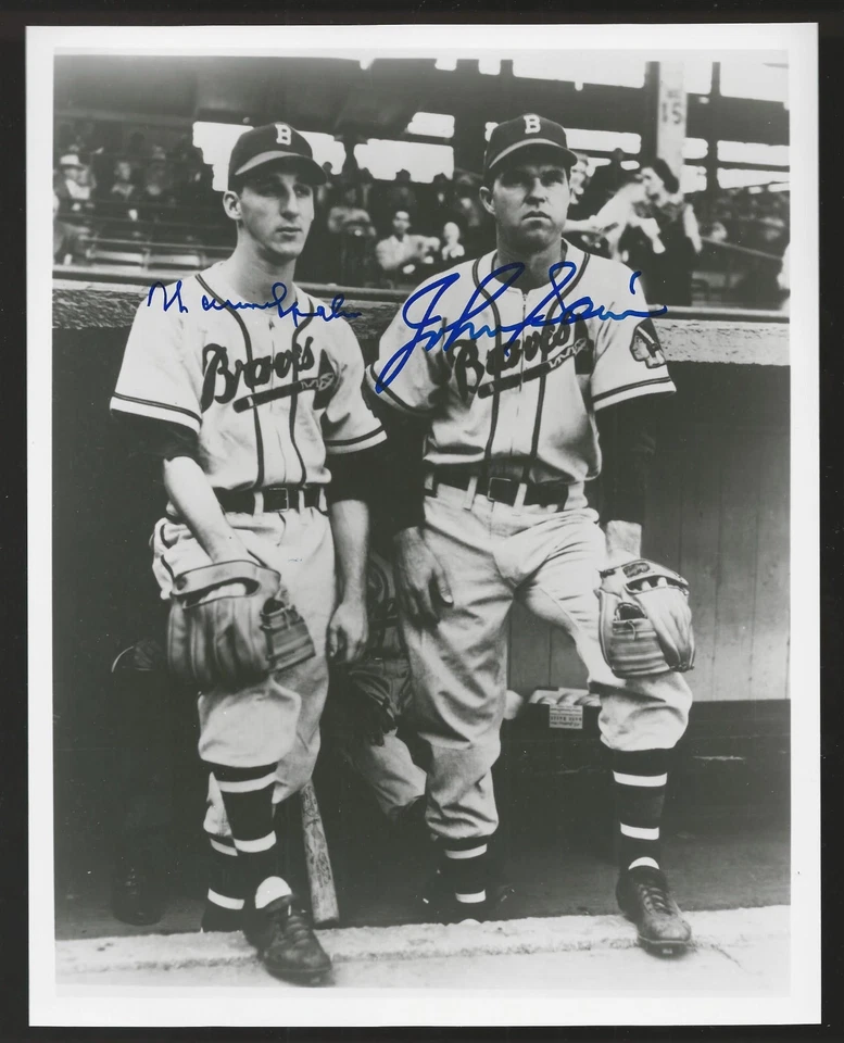 Warren Spahn & Johnny Sain Braves Signed Auto 8x10 Photo Autograph  - Image 1 of 1
