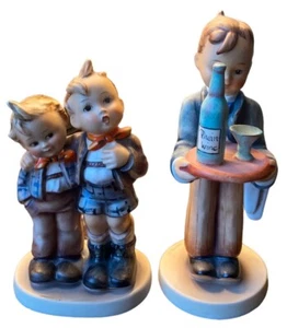 2 Vtg W Goebel 5" Figurine Max And Mortiz  #123 & The Waiter 6" Germany  Statue - Picture 1 of 12