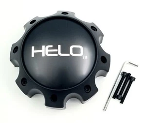 Helo Wheels HE878 8 Lug Satin Black Center Cap 1079L170HE1SB - Picture 1 of 6