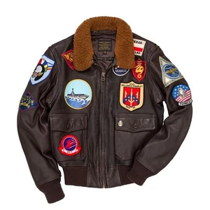 Cockpit USA "Movie Heroes" Top Gun Navy G-1 Jacket Brown USA MADE Z201036T - Picture 1 of 7