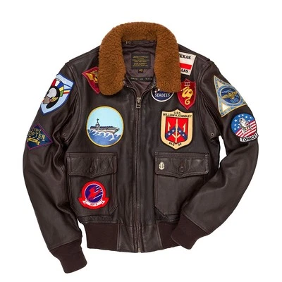 Cockpit USA "Movie Heroes" Top Gun Navy G-1 Jacket Brown USA MADE  Z201036T  - Image 1 of 4