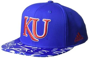 Kansas Jayhawks adidas NCAA Layered Logo Snapback Flat Brim Hat NEW NWT - Picture 1 of 2