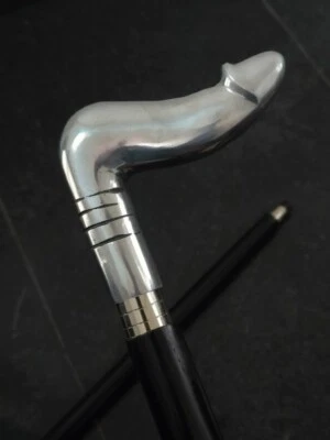 New Man's Penis Walking Stick Cane Unique Penis Head Handle Wooden Walking Stick - Image 1 of 4