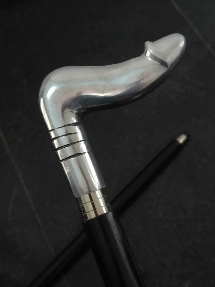 New Man's Penis Walking Stick Cane Unique Penis Head Handle Wooden Walking Stick - Image 1 of 4