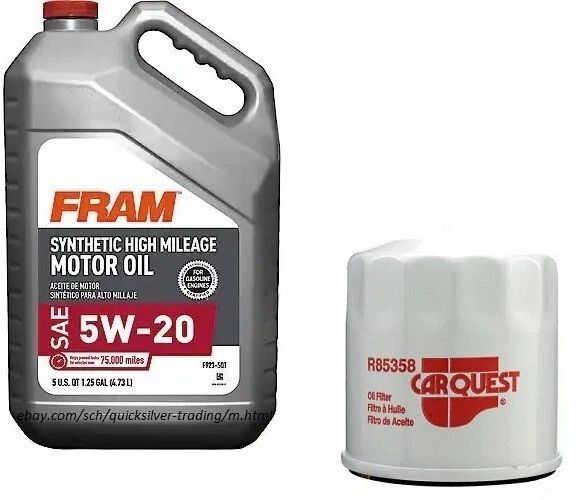 Filtro de aceite de motor CARQUEST R85358 y marco de 5 cuartos 5W20 Full Syn. Aceite de motor H/M Foto 1 de 1