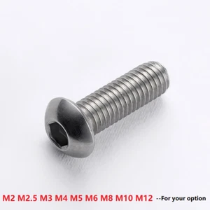 M3 BUTTON HEAD PAN HEAD SCREWS BOLT, SOCKET SCREW ALLEN KEY A2 STAINLESS STEEL - Picture 1 of 6