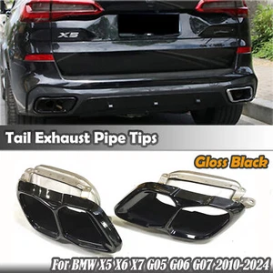 Parachoques trasero para BMW X5 X6 G05 G06 2010-2024 2015 puntas de tubo de escape trasero 2x - Imagen 1 de 7