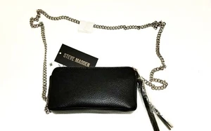 Steve Madden Tinsley BTinsley Mini Crossbody Black  Wallet Silver md12 - Picture 1 of 5