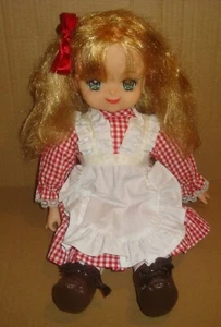 LADY GEORGIE DOLL 36 CM. RED AND WHITE CHECKED DRESS AND WHITE APRON BANDAI 1983 - Picture 1 of 22