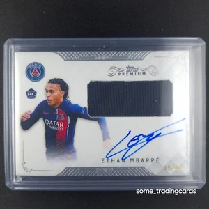 Topps Paris Premium Black & White 2024 Ethan Mbappe – RC Auto Patch Silber /40 - Bild 1 von 2