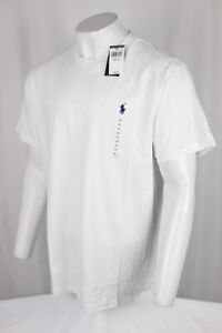 Polo Ralph Lauren Mens Classic Fit Crew Short Sleeve T Shirt White / Navy Pony