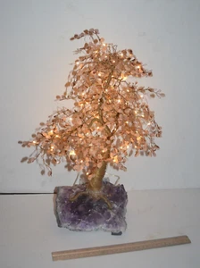 Natural Amethyst Crystal Wire Tree Sculpture 17 inch with Lights Large - Picture 1 of 12