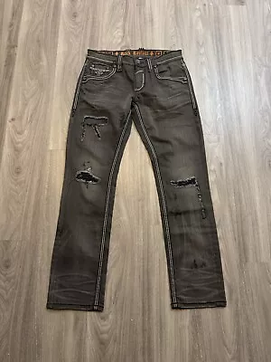 RARE Mens Rock Revival “Darl” Alt Straight Denim Distressed Jeans Size 32x32 New - Image 1 of 4