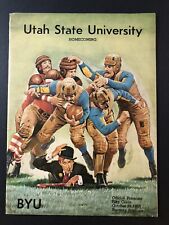 Vintage 1960 Utah State vs BYU College Football Program Merlin Olsen