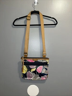 Bandolera de lona recubierta de fósil con estampado floral correa ajustable para el hombro Foto 1 de 4