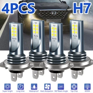 4x H7 Super Bright White LED Headlight Bulb Kit High Low Beam 110W 30000LM 6000K - Bild 1 von 10