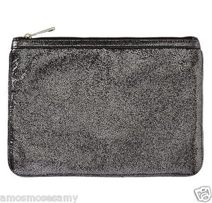 NEW Banana Republic Silver Leather Tablet Ipad Clutch Pouch Envelope Purse NWT - Picture 1 of 2