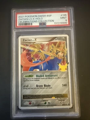 2021 Pokemon Swsh Black Star Promo Zacian Lv.X-Holo Celebrations PSA 9 - Image 1 of 2