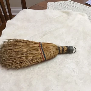 Paglia scopa frusta vintage 10" con manico avvolto in filo arredo casale primitivo - Foto 1 di 6