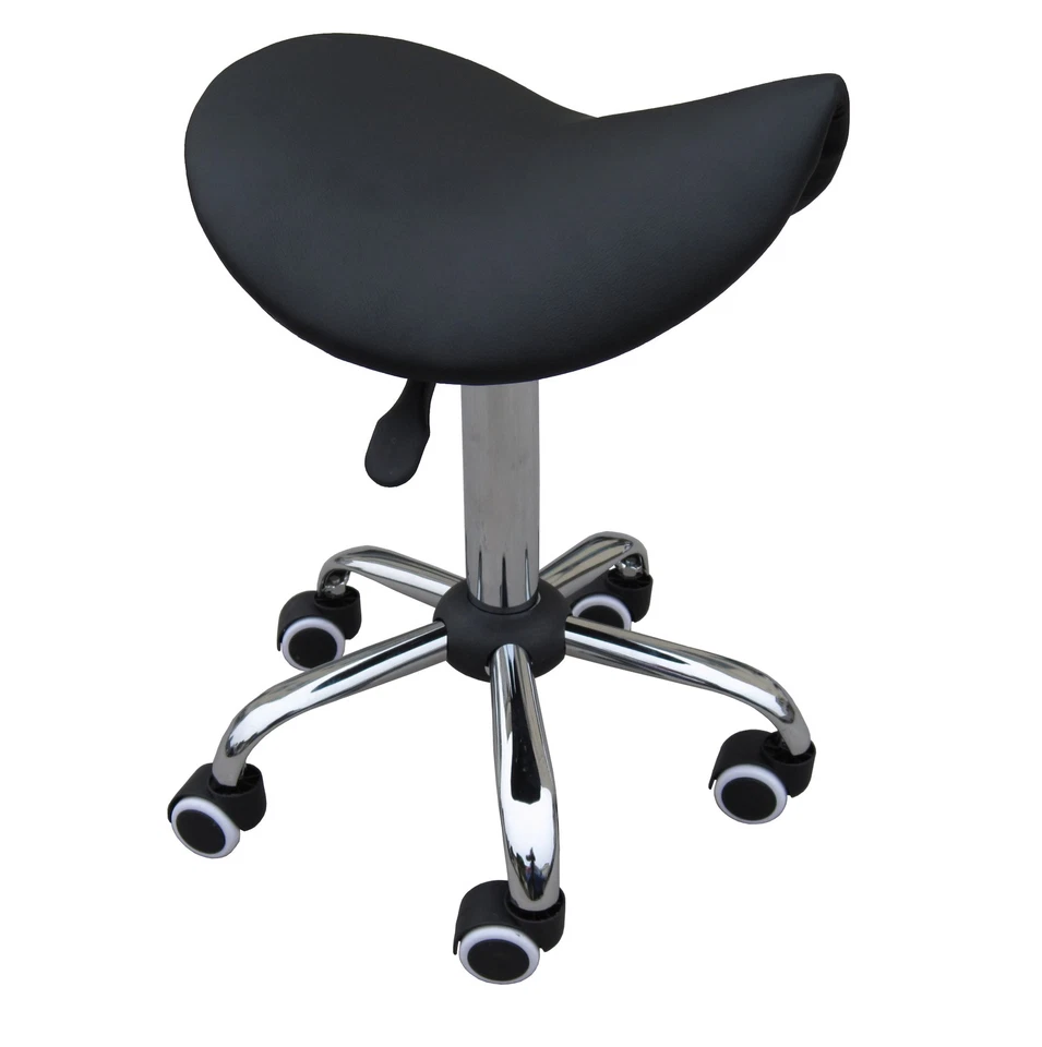 ZEN Sattelhocker mit Rollen Schminkhocker Rollhocker für Kosmetikstudio Schwarz - Bild 1 von 1