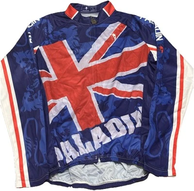 Paladin UK Mens Size large Cycling Jersey  Long Sleeve Uk Flag Graphic Print - Image 1 of 4
