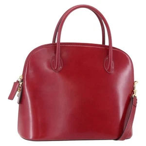 CELINE Hand Bag Leather 2way Red Gold Auth ep12038 - Picture 1 of 24