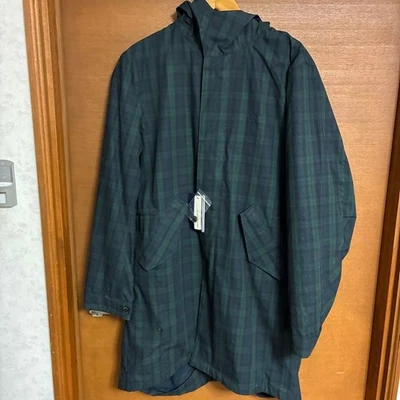 Abrigo Fred Perry Green Check Mod L Poliéster Ropa Exterior Como Nuevo - Imagen 1 de 4