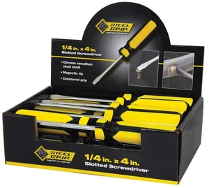 Steel Grip 2265353 Slotted Screwdriver Counter Top Display 4 L in. (Pack of 24) - Picture 1 of 1