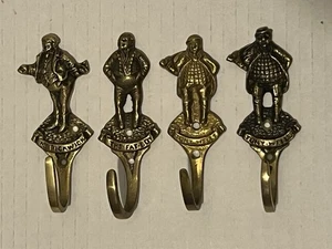 Vintage Charles Dickens Brass Coat Hooks Lot, Weller, Fat Boy - Peerage, England - Picture 1 of 21
