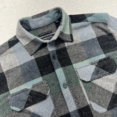 Kenneth Cole Slim Fit Super Soft Comfort Shirt Men S Blue Plaid NWT $79 - Image 1 of 4