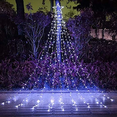 Qulist Decoración Navidad Luces Estrella Exterior, 320 LED 16.4Ft Árbol de Navidad... Foto 1 de 4