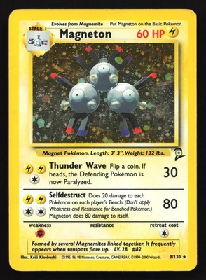 Magneton 9/130 Base Set 2 Holo Rare Pokemon Card - Image 1 of 2