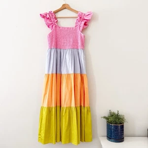 Crosby by Mollie Burch Maxi Stufen Flatterärmel Kleid Gr. XL - Bild 1 von 4