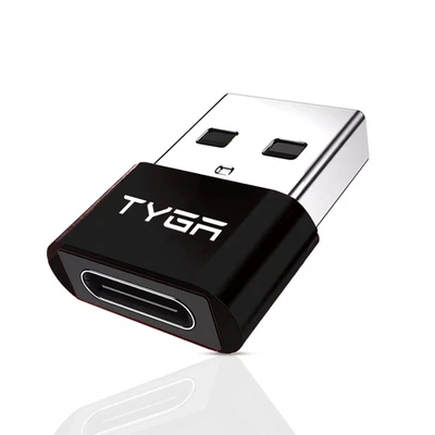 TYGA Store USB Type C Female to USB Type A Male Adapter 2.0, Sync, (1, Black) - Image 1 of 4