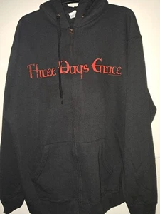 THREE DAYS GRACE ZIPPED HOODIE FRONT/BACK PRINT BRAND NEW - Picture 1 of 3