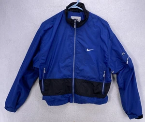 Nike Youth Jacket Boys Large 12-14 Black Blue Full Zip Swoosh Y2K Athletic H7SID - Picture 1 of 11