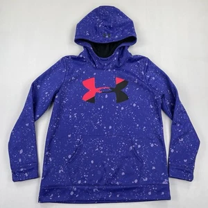 Under Armour Storm Hoodie Youth Size XL Purple Large Logo Coldgear Fleece NWOT - Picture 1 of 10