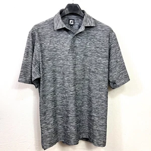 FOOTJOY Golf Polo Mens L Gray White Short Sleeve Comfort Tennis Paddle Dad Shirt - Picture 1 of 5