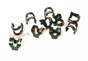 NEW KCNC CABLE HOUSING CLIPS GUIDES AL6061 C-CLIPS 10pcs, GREEN - Picture 1 of 6