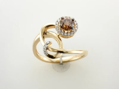 Кольцо LeVian из желтого золота 14 карат с шоколадным бриллиантом 0,54 карата размер 6,5 - Изображение 1 из 4