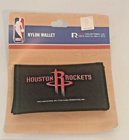 Houston Rockets Mens Black Nylon Wallet NBA Gift Stocking Stuffer Cover
