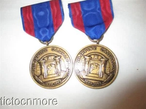 MEDALLAS DE SERVICIO TAMAÑO COMPLETO PRE WWI USMC MARINES FILIPINAS CAMPAÑA 1898-1903 - Imagen 1 de 7