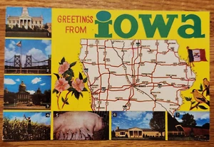Fotos y mapa postal de saludos desde Iowa PC 1985 Mike Roberts - Imagen 1 de 1