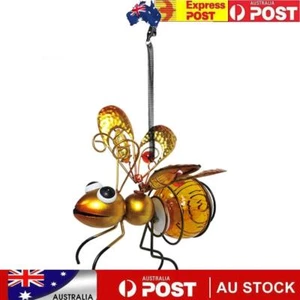 Solar Iron Insect Statue w/ LED Fairy Light Hanging Bee Light Garden Decor(Gold) - Picture 1 of 9